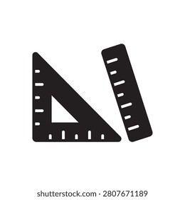 Ruler Measuring Scale Straightedge Tool Fill Icon: Engineering Precision Layout