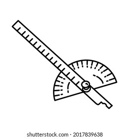 Ruler for Mechanic is Part of Mechanical Equipment Device Hand Drawn Vector Icon Set.