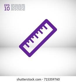 Ruler minimal icon. Scale line vector icon for websites and mobile minimalistic flat design.