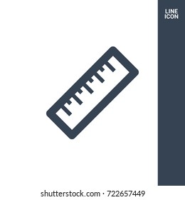 Ruler minimal icon. Scale line vector icon for websites and mobile minimalistic flat design.