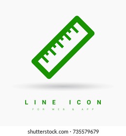 Ruler minimal icon. Scale line vector icon for websites and mobile minimalistic flat design.