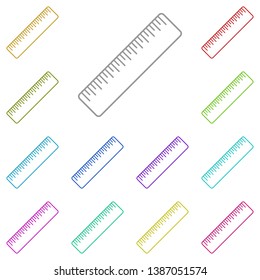 ruler multi color icon. Simple thin line, outline vector of Education icons for UI and UX, website or mobile application