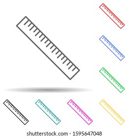 ruler multi color style icon. Simple thin line, outline vector of Scientifics study icons for ui and ux, website or mobile application
