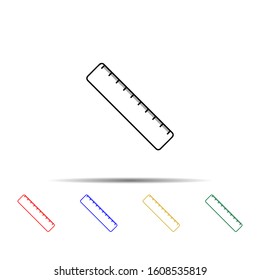ruler multi color style icon. Simple thin line, outline vector of sciense icons for ui and ux, website or mobile application