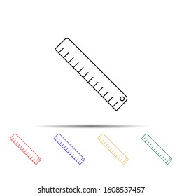 ruler multi color style icon. Simple thin line, outline vector of measure icons for ui and ux, website or mobile application