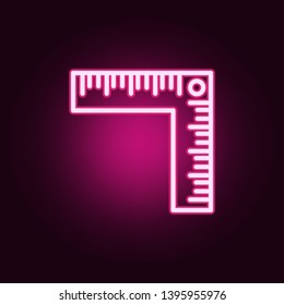 Ruler neon icon. Elements of education set. Simple icon for websites, web design, mobile app, info graphics