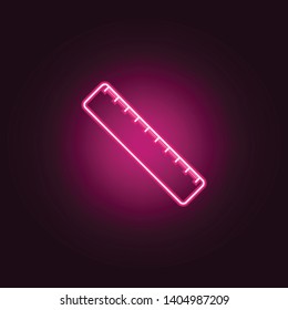 ruler neon icon. Elements of Sciense set. Simple icon for websites, web design, mobile app, info graphics
