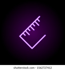 Ruler neon icon. Simple thin line, outline vector of school icons for ui and ux, website or mobile application