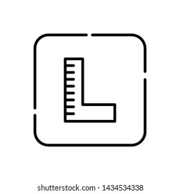 Ruler, office symbol vector icon