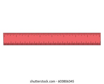 Ruler orange realistic vector illustration isolated