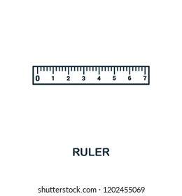 Ruler outline icon. Creative design from school icon collection. Premium Ruler outline icon. For web design and printing.