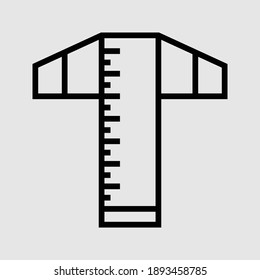 ilustración vectorial aislada del icono de contorno de regla