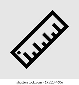 ilustración vectorial aislada del icono de contorno de regla