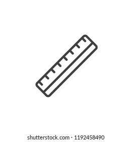 Ruler outline icon. linear style sign for mobile concept and web design. Measure line vector icon. Symbol, logo illustration. Pixel perfect vector graphics