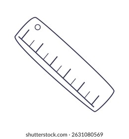 ícone de contorno da régua no plano de fundo branco.