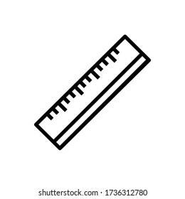 Ruler with outline icon vector