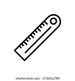 Regla con vector de icono de contorno
