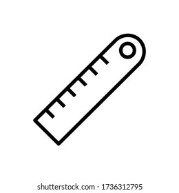 Regla con vector de icono de contorno