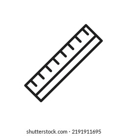 Ruler Outline Icon Vector Illustration