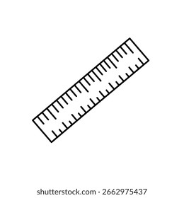 Icono de Vector de contorno de Regla, un simple dibujo de línea de una herramienta de medición para conceptos de escuela, matemáticas y mediciones.