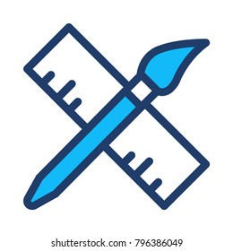  ruler paint brush 