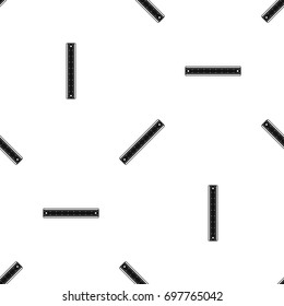 Ruler pattern repeat seamless in black color for any design. Vector geometric illustration