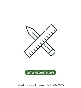 Ruler and pen icon vector