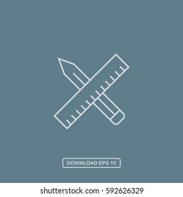Ruler and pen icon vector