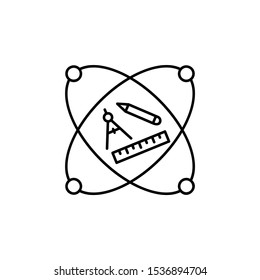 Ruler pen school icon. Element of school icon