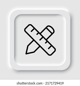 Regla, lápiz simple vector de icono. Diseño del sótano. Diseño de neutralismo.ai
