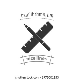 Ruler and pencil. chancery simple vector icon. Ruler and pencil. chancery simple vector icon. Ruler and pencil. chancery simple vector icon. 