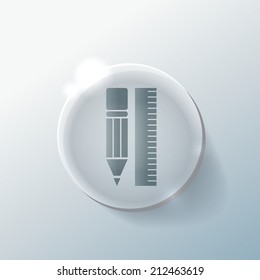 ruler and pencil. characters geometry. Education sign