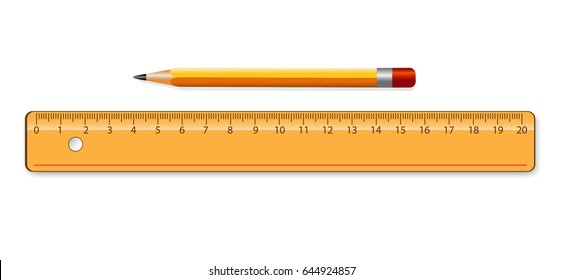 Ruler and pencil close up