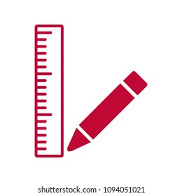 Ruler and pencil icon