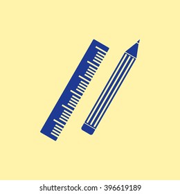 Ruler & Pencil Icon.