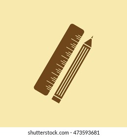 Ruler & Pencil Icon.