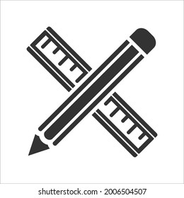 Ruler And pencil icon design vector