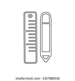 Ruler and pencil icon. Geometry education sign. Education logo design element.