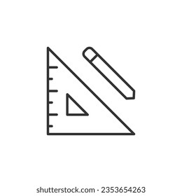 Ruler and pencil icon isolated on white background. Symbol modern, simple, vector, icon for website design, mobile app, ui. Vector Illustration