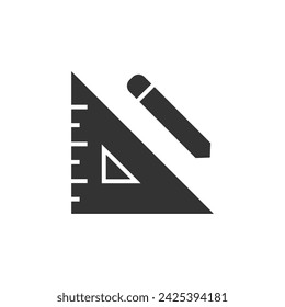 Icono de regla y lápiz aislado sobre fondo blanco. Símbolo moderno, simple, vector, icono para el diseño del sitio web, aplicación móvil, ui. Ilustración vectorial