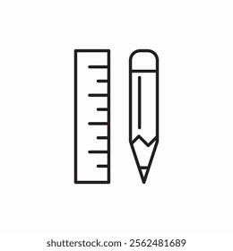 ruler pencil icon sign vector