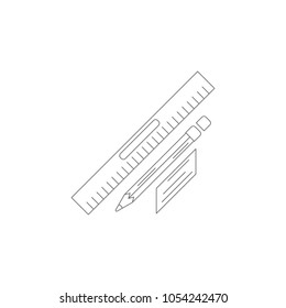 ruler pencil icon. Simple element illustration. ruler pencil symbol design template. Can be used for web and mobile on white background