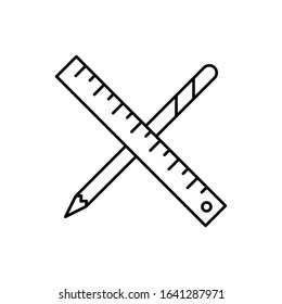 Ruler, pencil icon. Simple line, outline vector elements of construction tool icons for ui and ux, website or mobile application