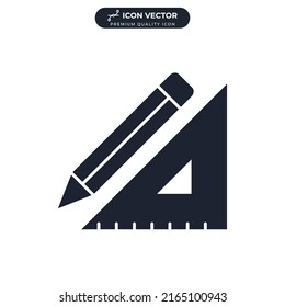 ruler and pencil icon symbol template for graphic and web design collection logo vector illustration