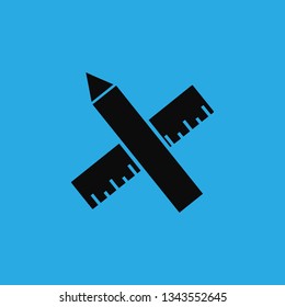 ruler pencil icon vector