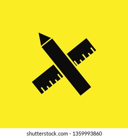 ruler pencil icon vector