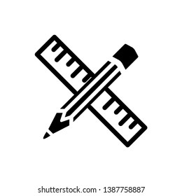 ruler pencil icon vector collection