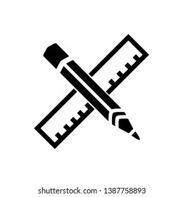 ruler pencil icon vector collection