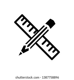 ruler pencil icon vector collection