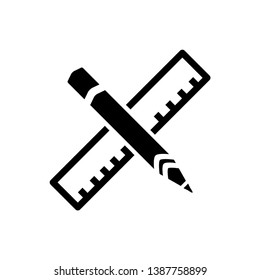 ruler pencil icon vector collection